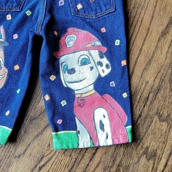 Levi's Jean Overall Paw Patrol Fabric Paint Denim Custom Toddler sz.2-5T Unisex - Picture 10 of 16